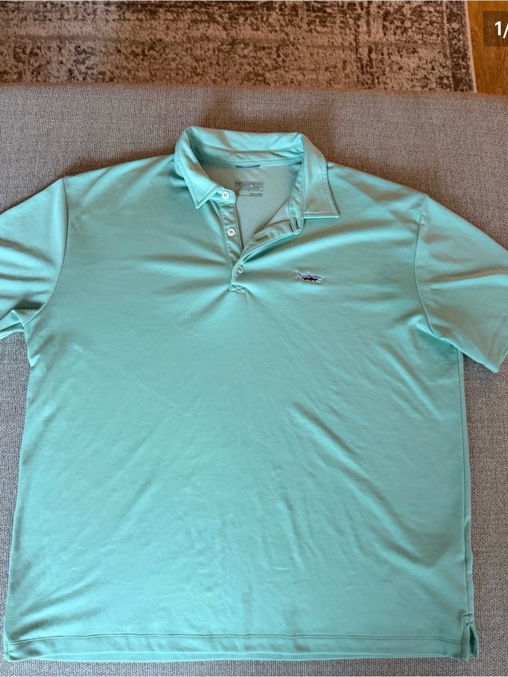 Patagonia Men’s Polo Shirt - Light Aqua
